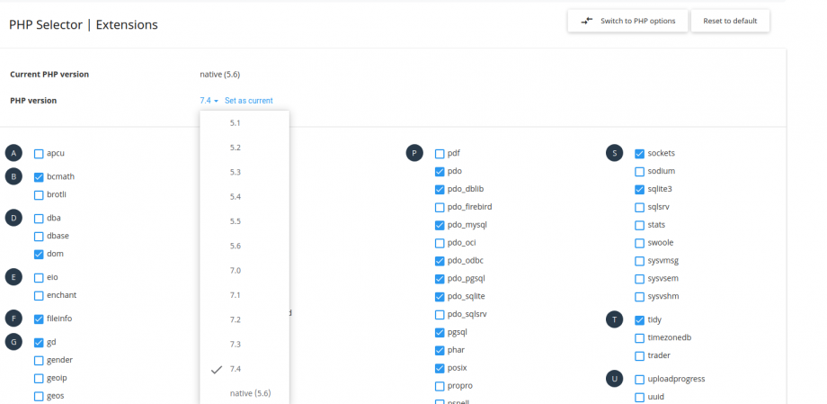 How to change PHP versions, Extensions and settings using PHP Selector ...